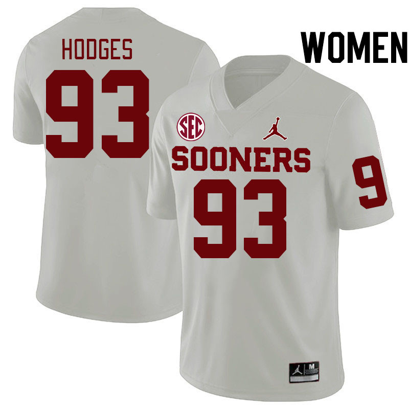 Women #93 Ace Hodges Oklahoma Sooners 2024 SEC Conference College Football Jerseys-White